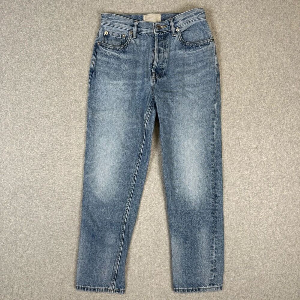 Everlane Women's Size 25 Cropped 90s Cheeky Jeans Blue Organic Cotton